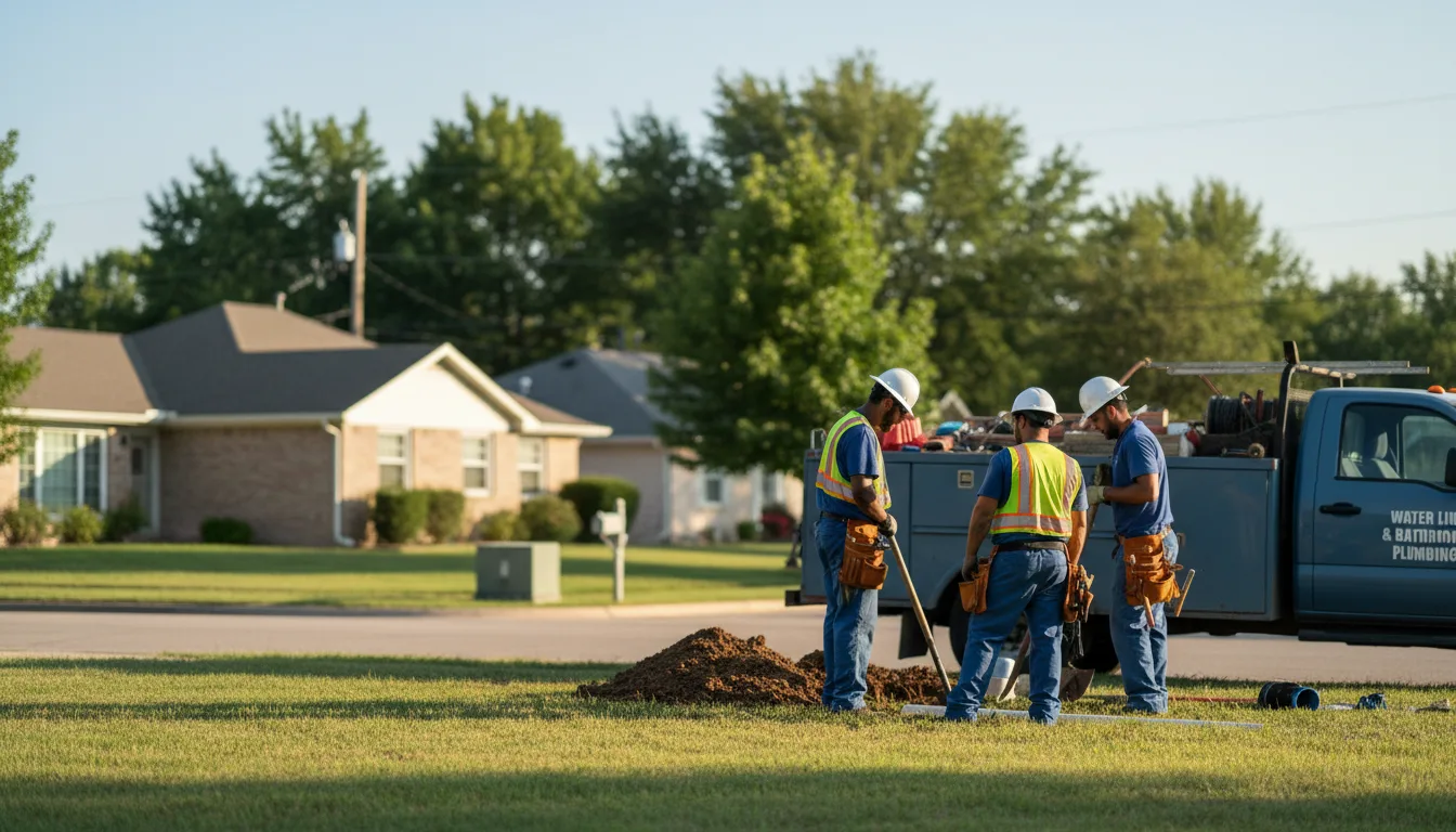 Residential water line and bathroom plumbing service in Martinsville, MO